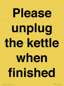 Please unplug the kettle when finished